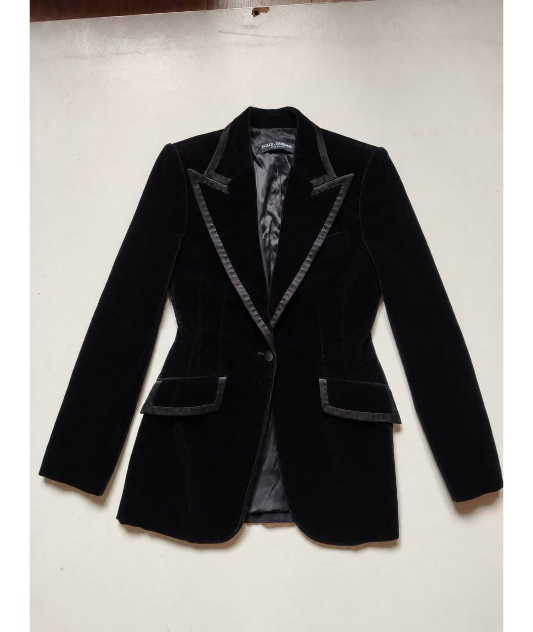 DOLCE&GABBANA Черный велюровый костюм с брюками, фото 8