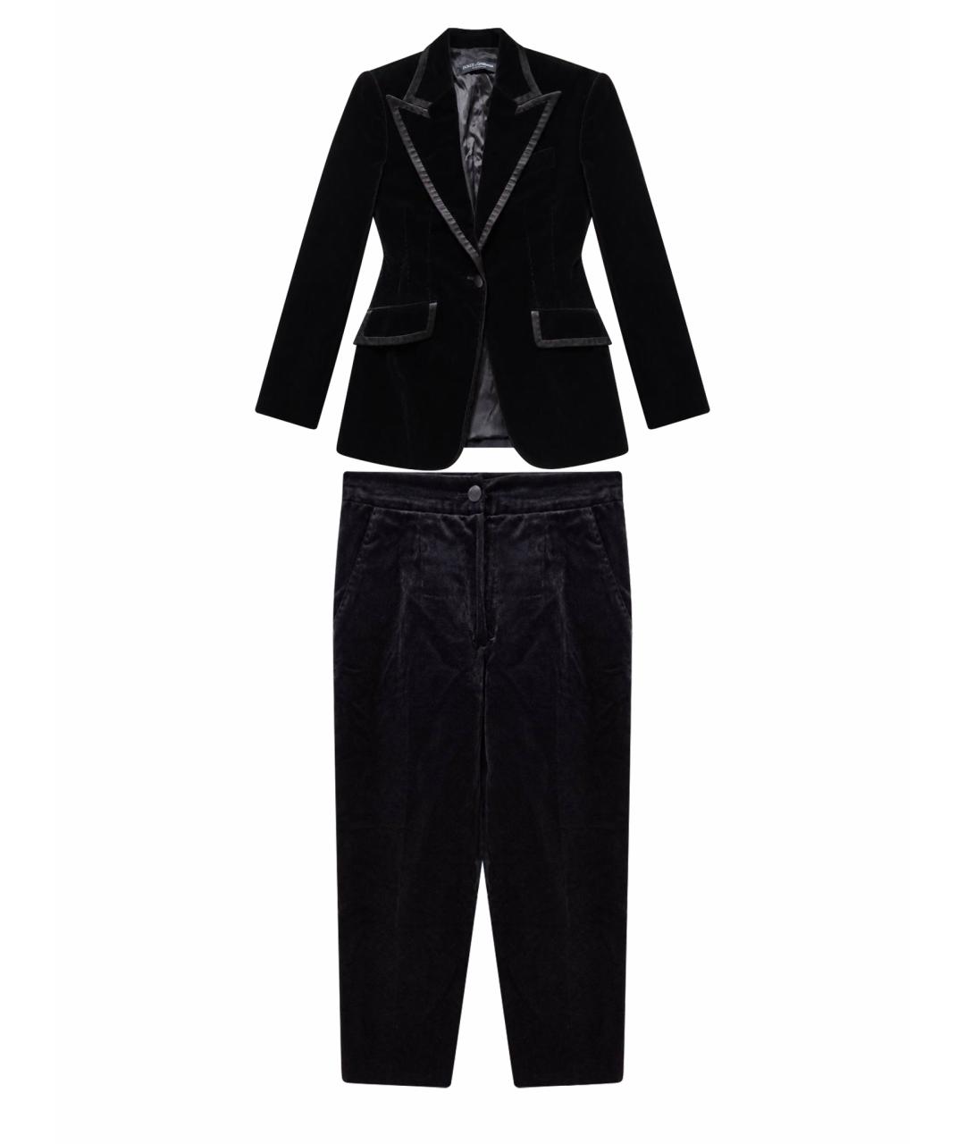 DOLCE&GABBANA Черный велюровый костюм с брюками, фото 1