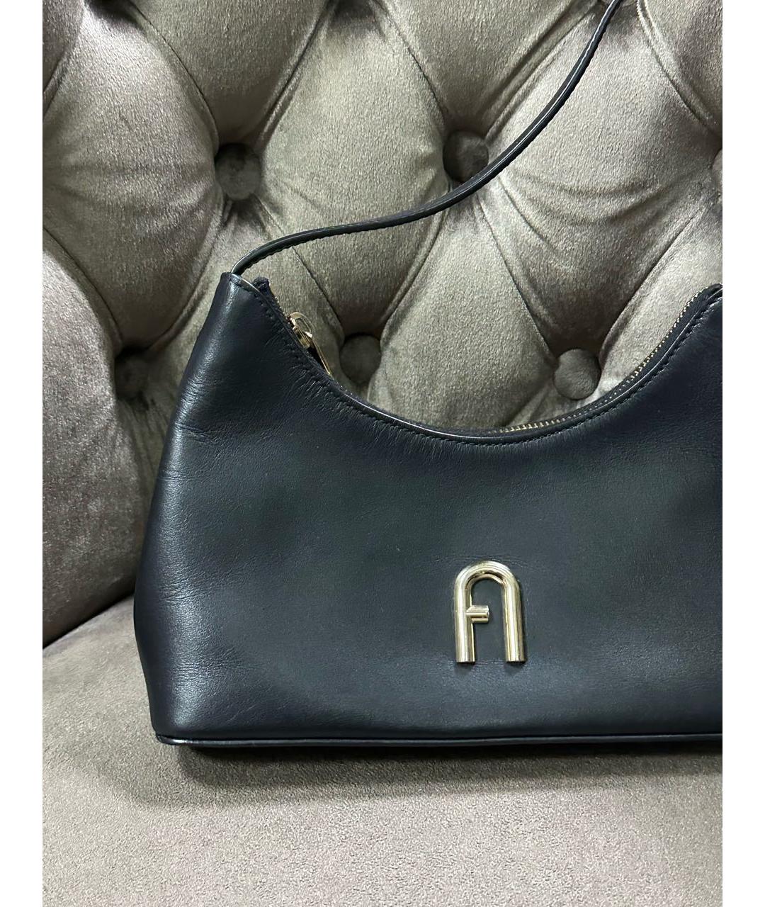 FURLA Черная кожаная сумка с короткими ручками, фото 7