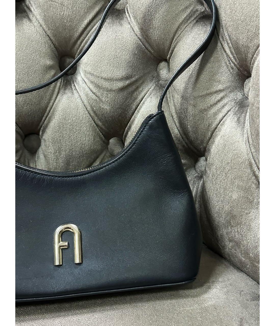 FURLA Черная кожаная сумка с короткими ручками, фото 6