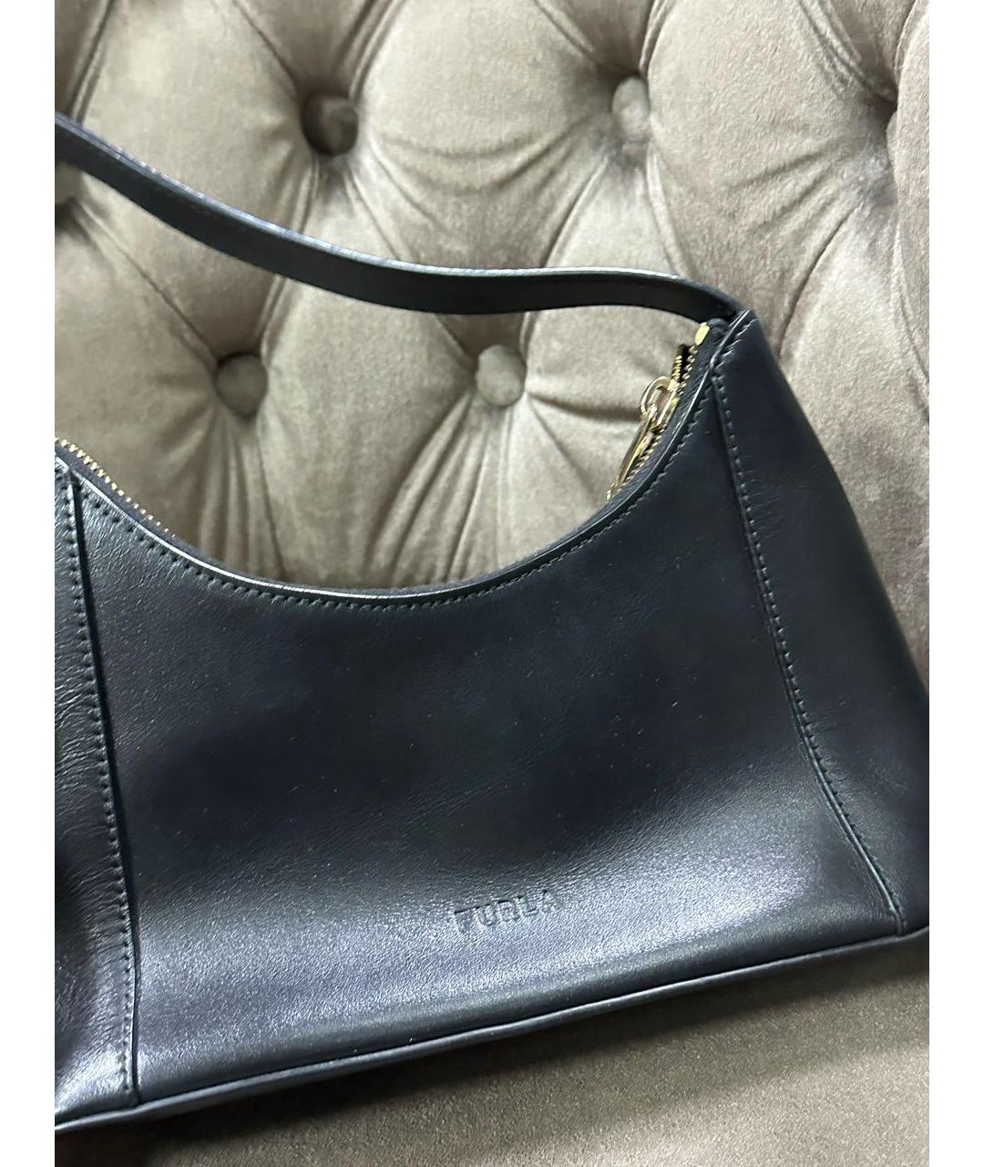 FURLA Черная кожаная сумка с короткими ручками, фото 3