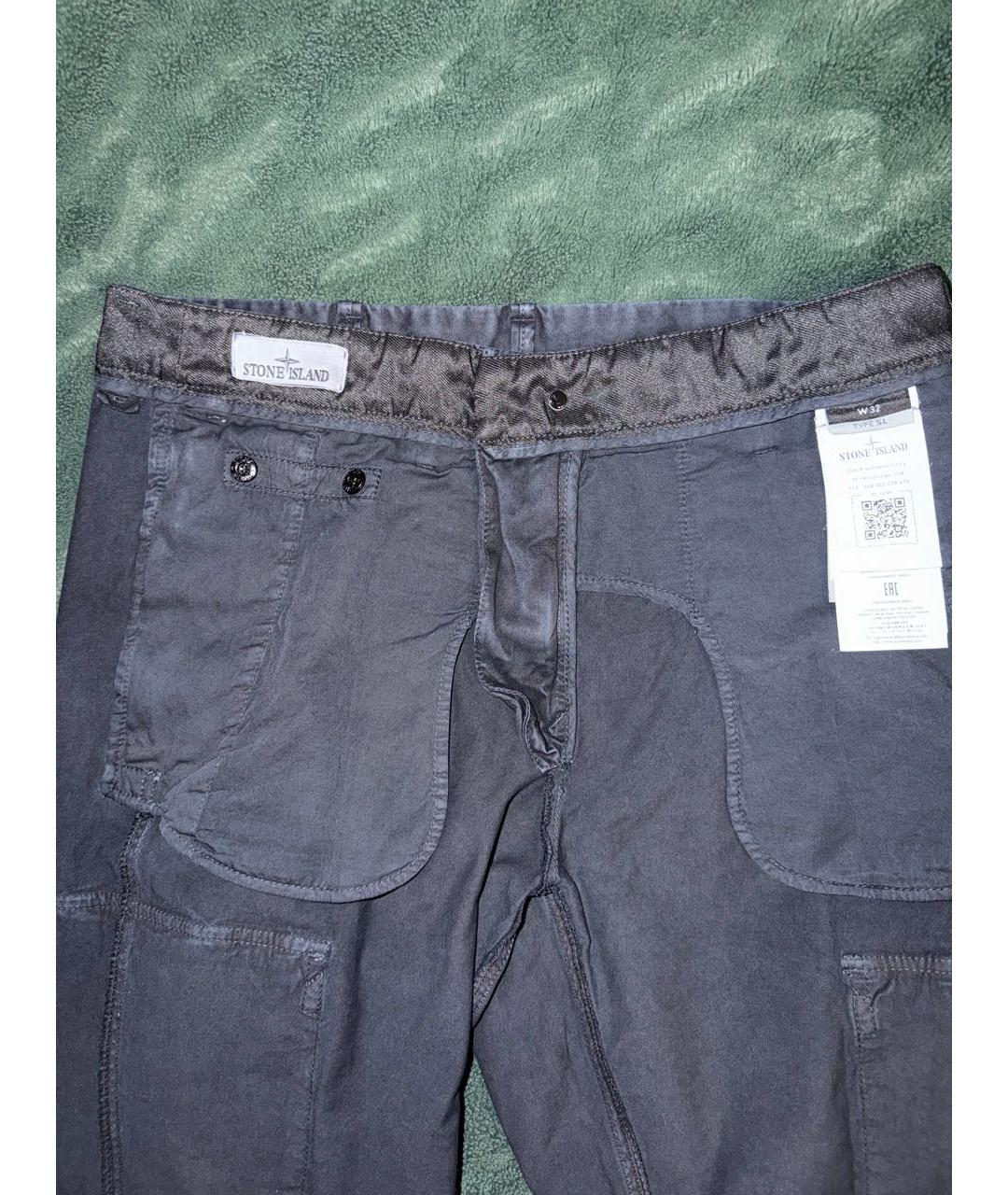 STONE ISLAND Темно-синие хлопковые джинсы, фото 3
