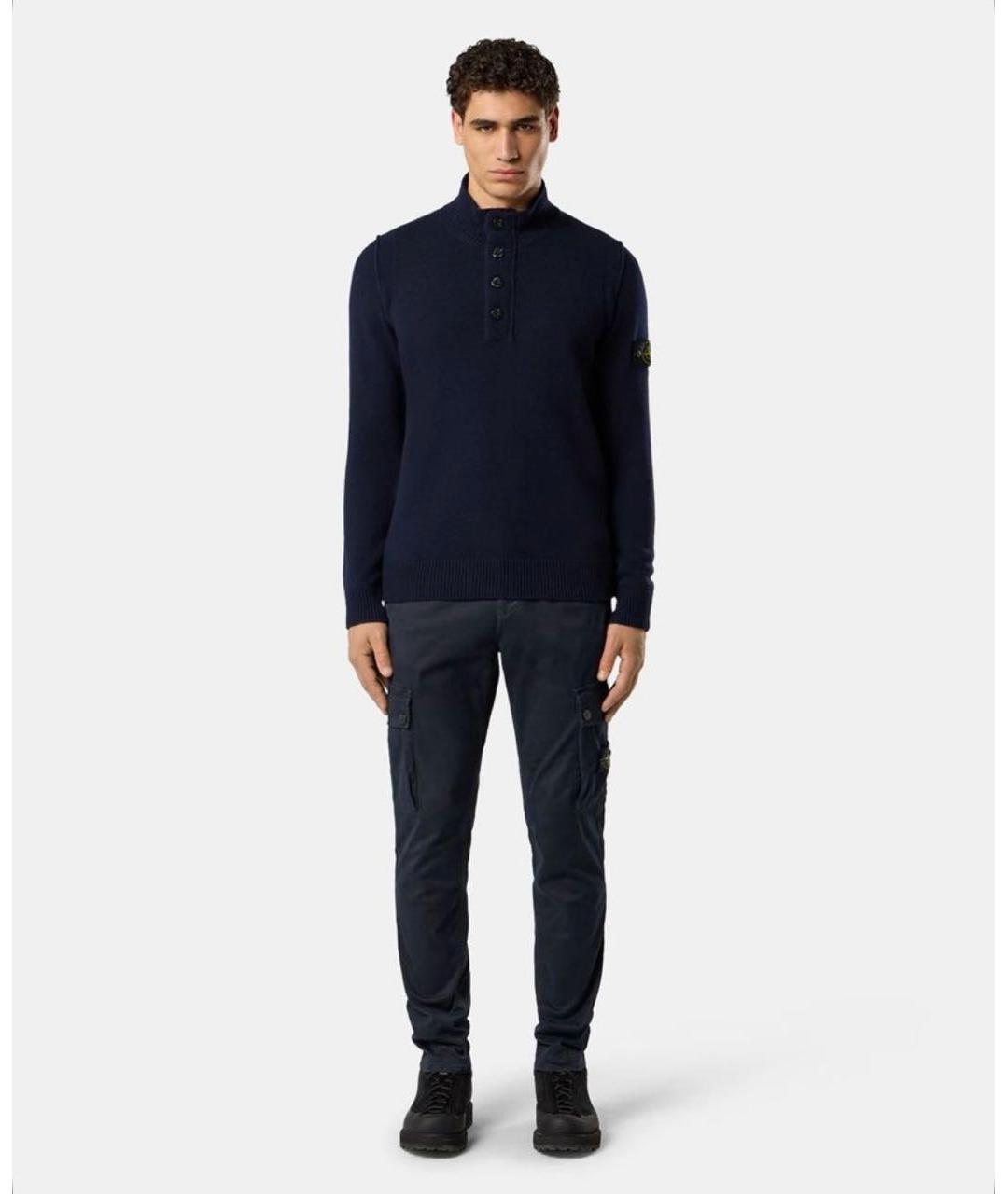 STONE ISLAND Темно-синие хлопковые джинсы, фото 5