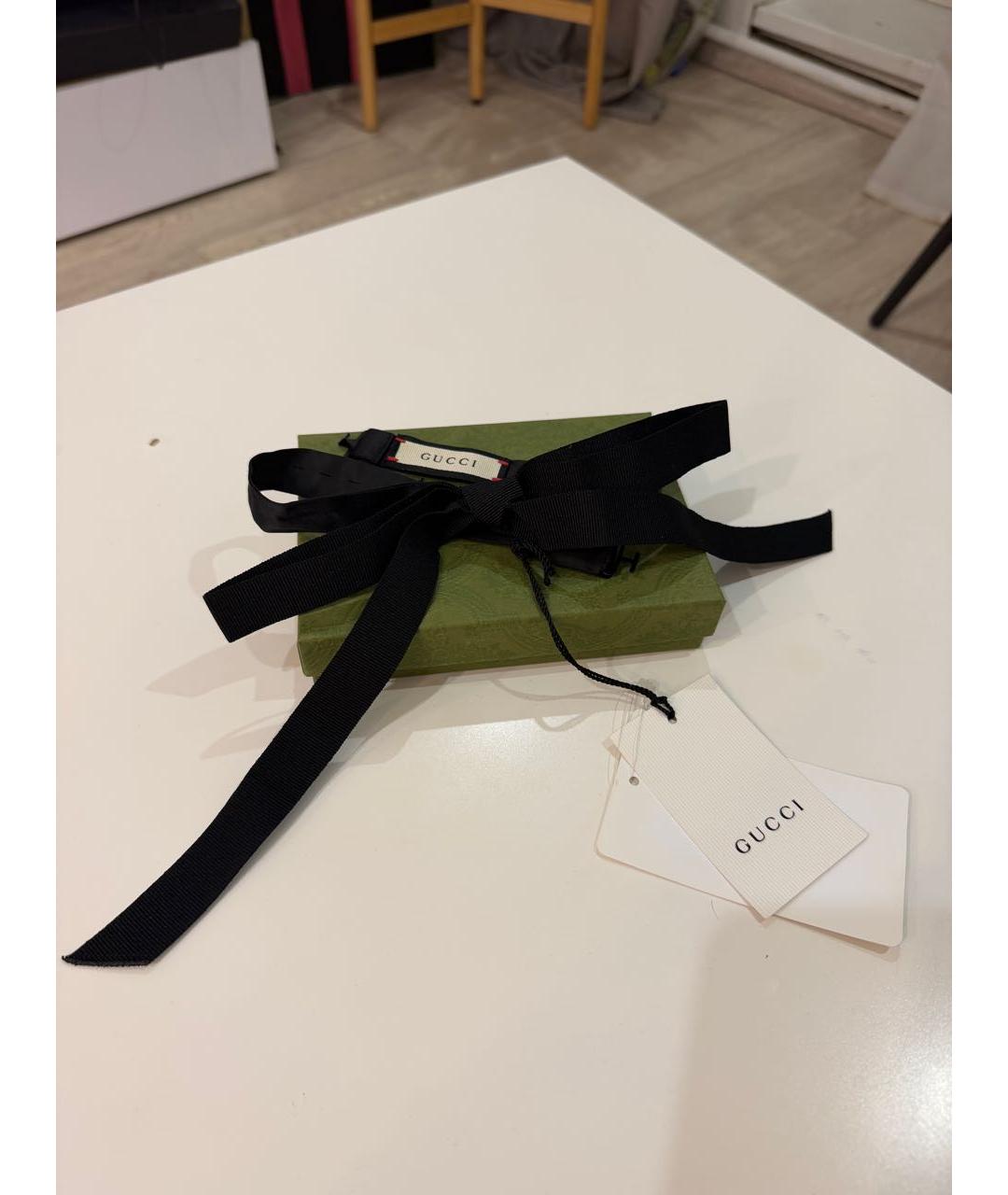 GUCCI Черный шелковый галстук, фото 5