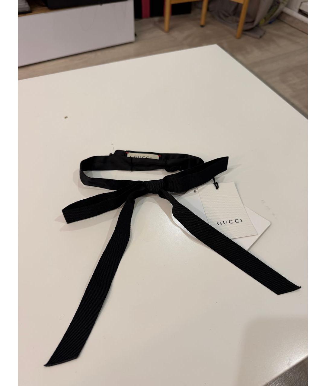 GUCCI Черный шелковый галстук, фото 2