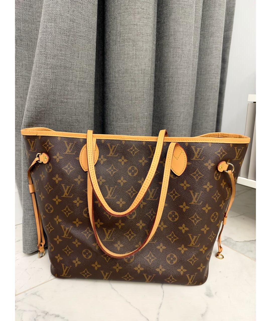 LOUIS VUITTON Коричневая кожаная сумка тоут, фото 2
