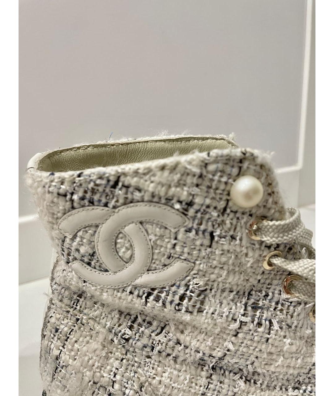 CHANEL Белые текстильные ботинки, фото 7