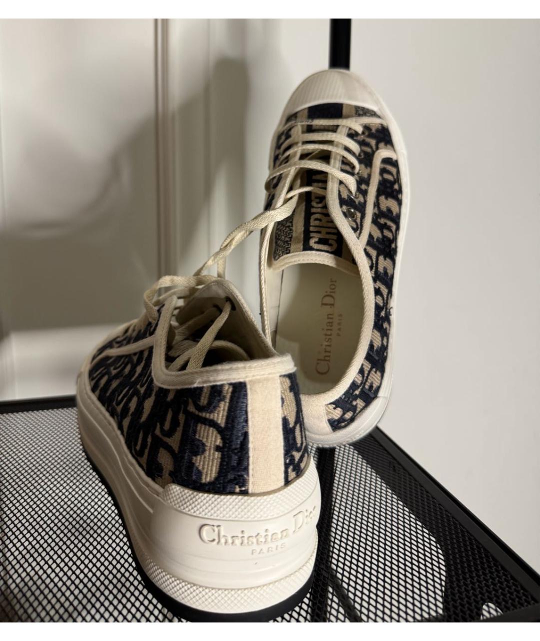 CHRISTIAN DIOR Синие текстильные кеды, фото 3