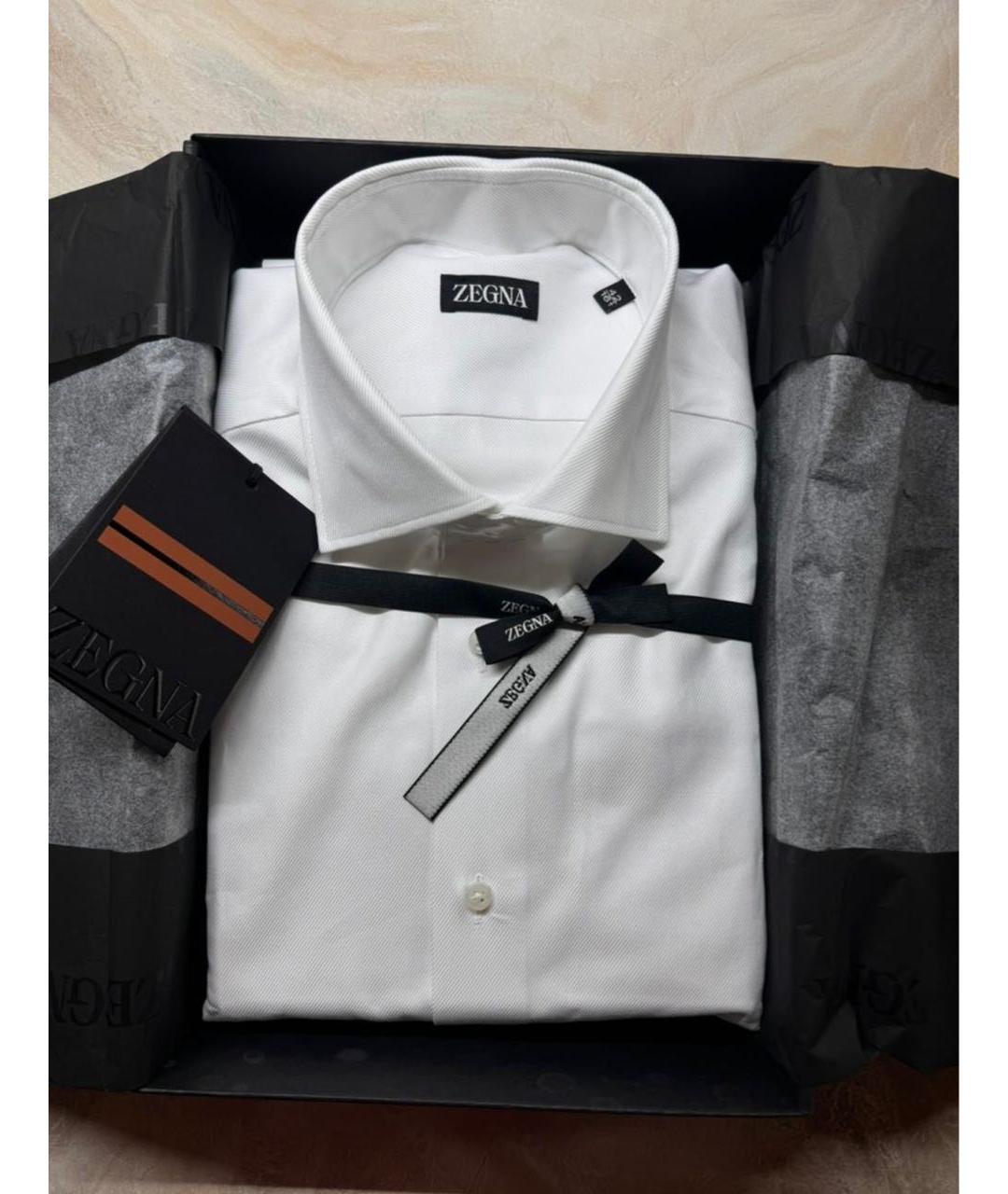 ZEGNA Белая хлопковая классическая рубашка, фото 4