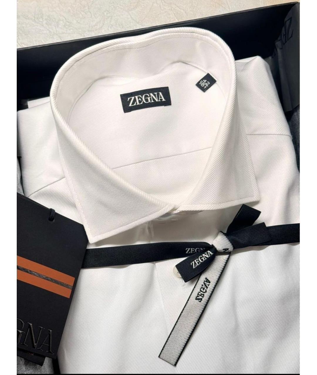 ZEGNA Белая хлопковая классическая рубашка, фото 5