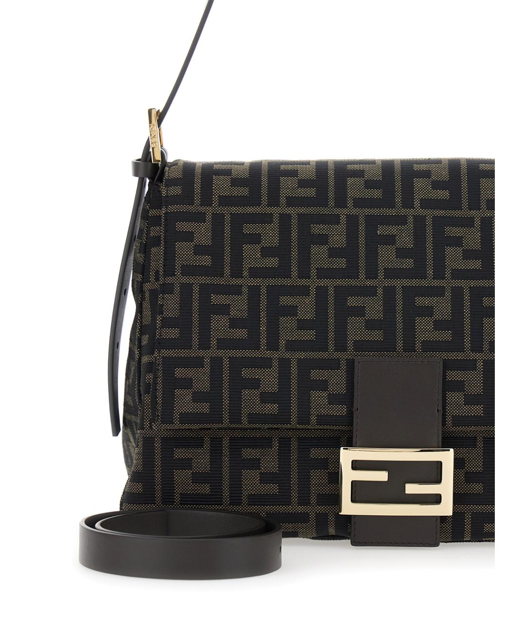 FENDI Коричневая сумка через плечо из канвы, фото 3