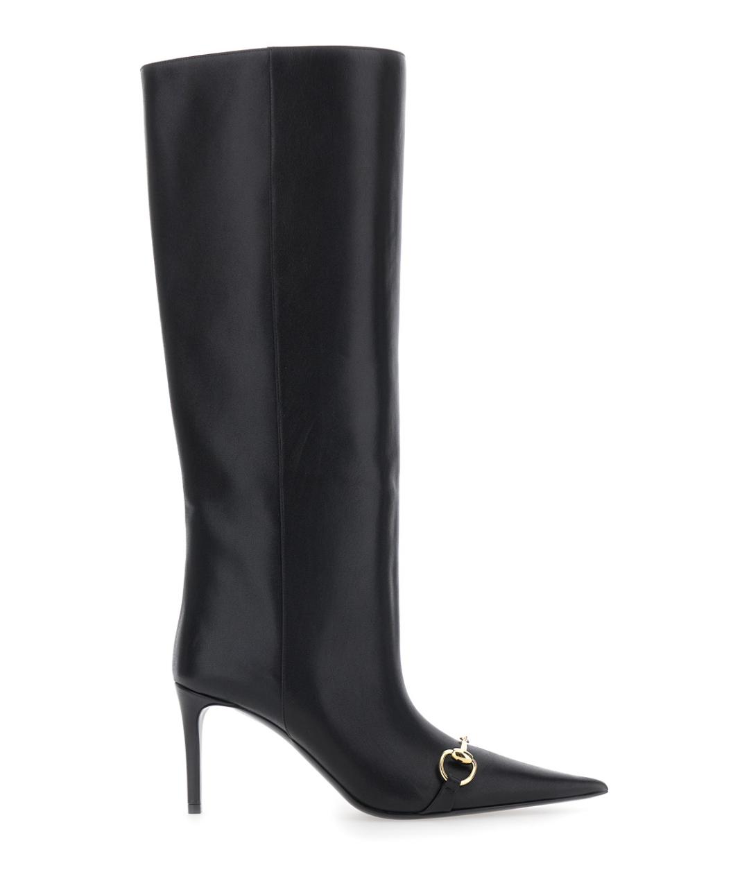 GUCCI Черные кожаные сапоги, фото 5