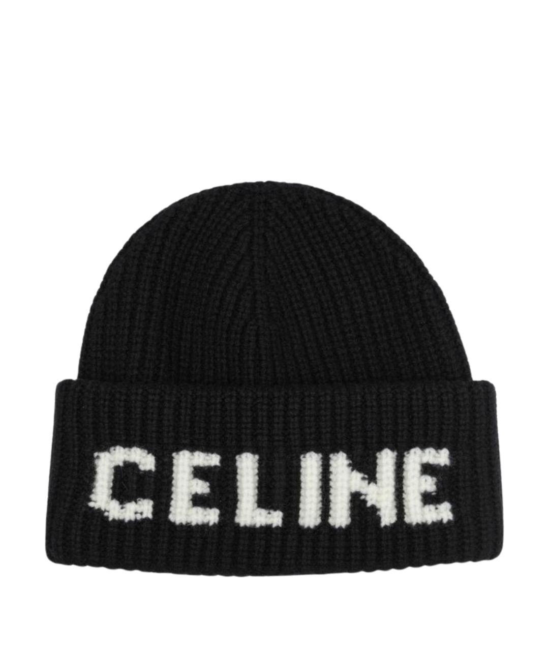 CELINE Черная шерстяная шапка, фото 1
