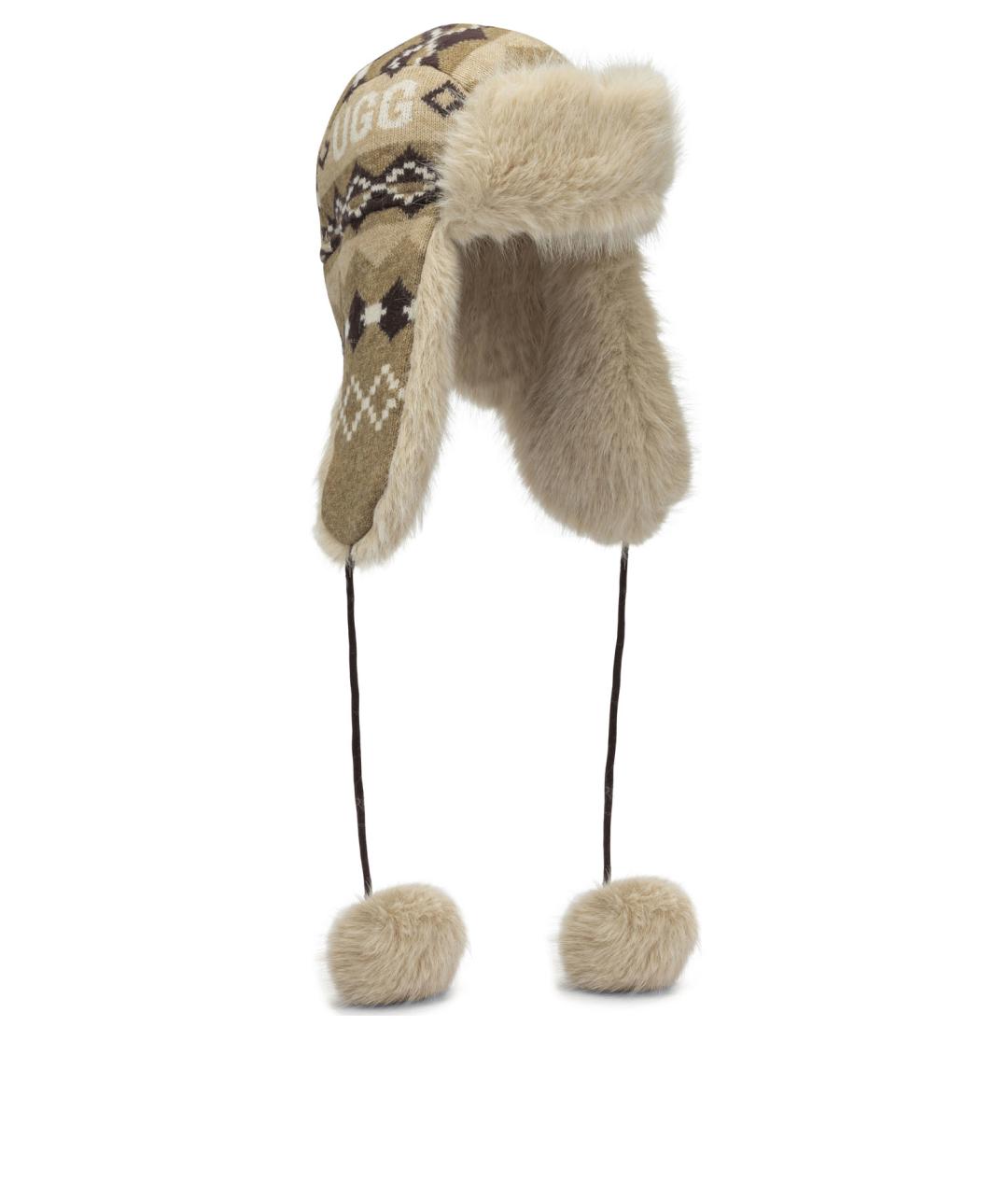 UGG Коричневая шерстяная шапка, фото 2