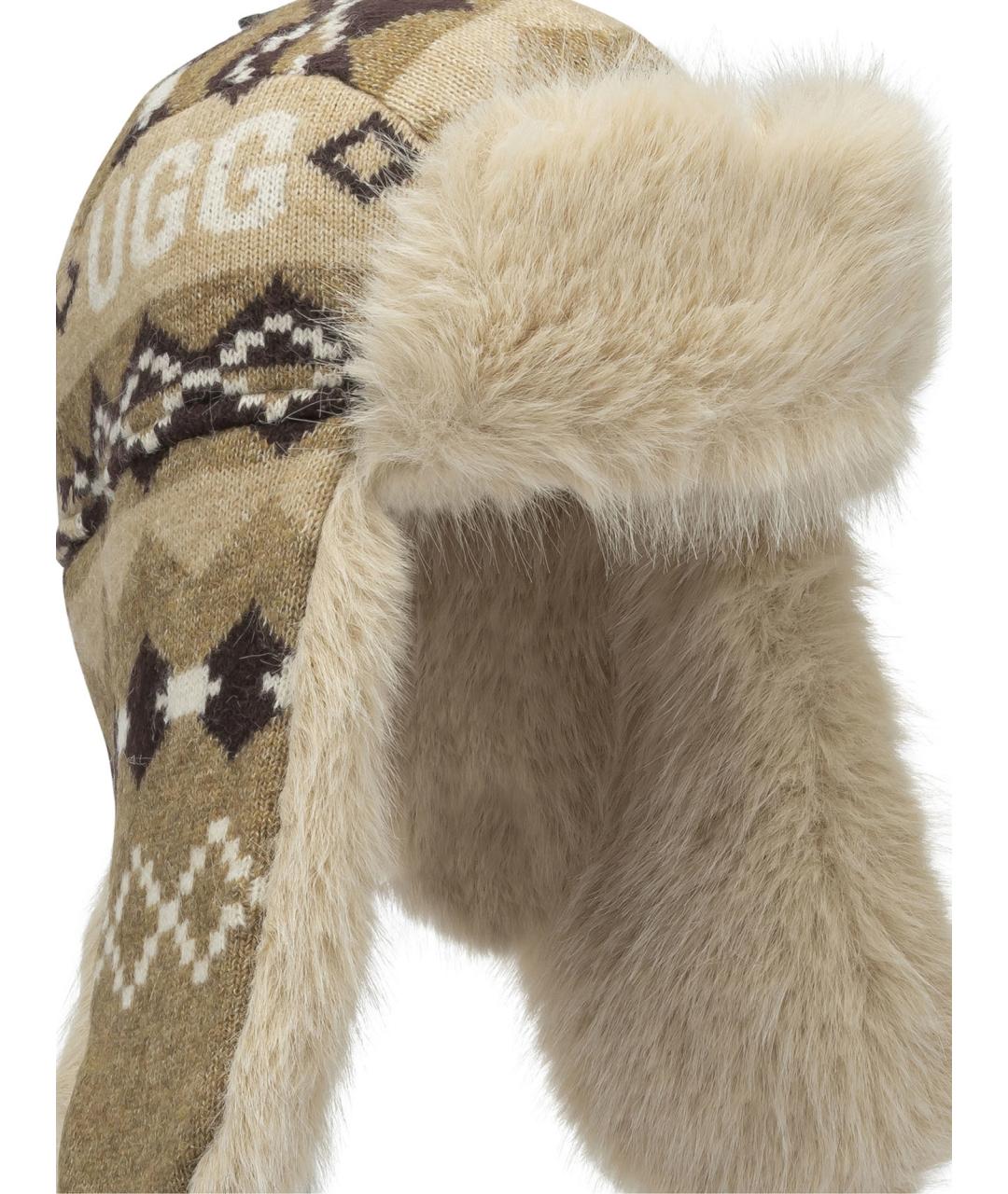 UGG Коричневая шерстяная шапка, фото 4