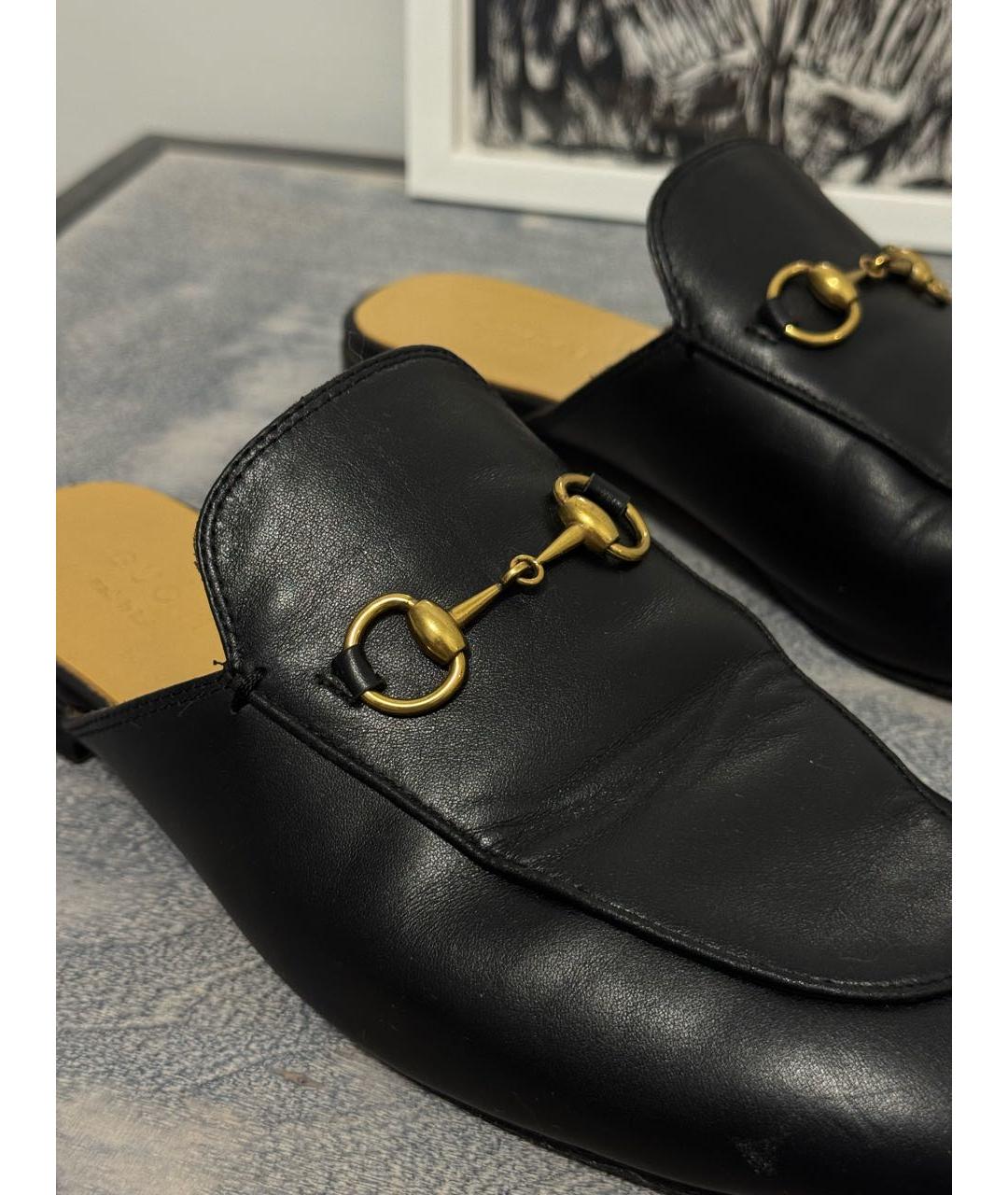 GUCCI Черные кожаные мюли, фото 4