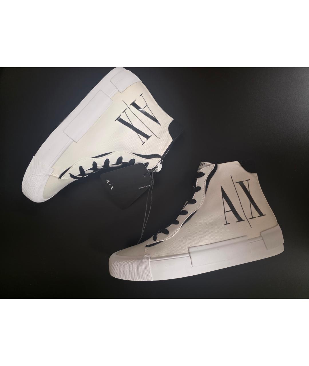 ARMANI EXCHANGE Белые текстильные кеды, фото 4