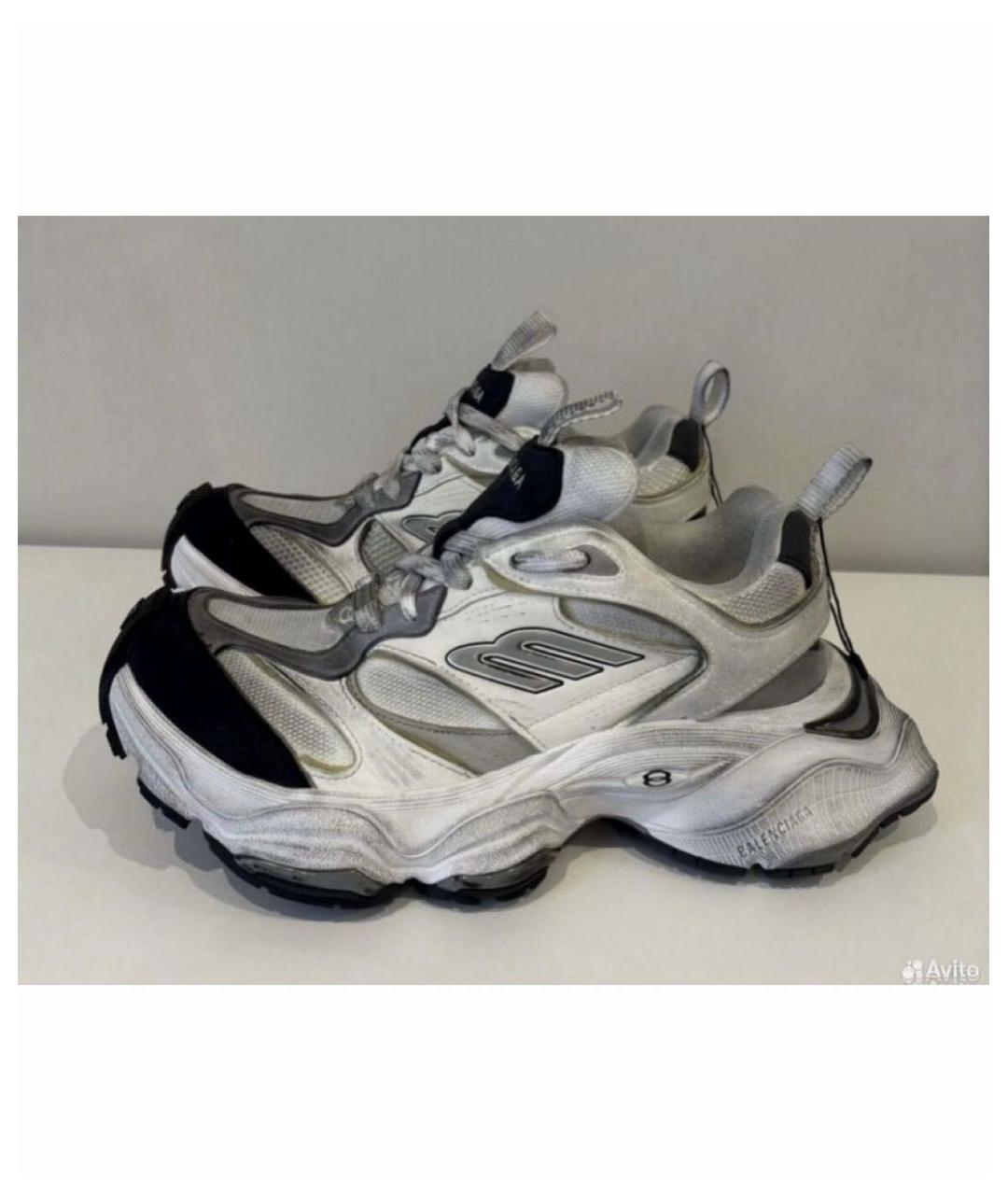 BALENCIAGA Серые кожаные кроссовки, фото 2