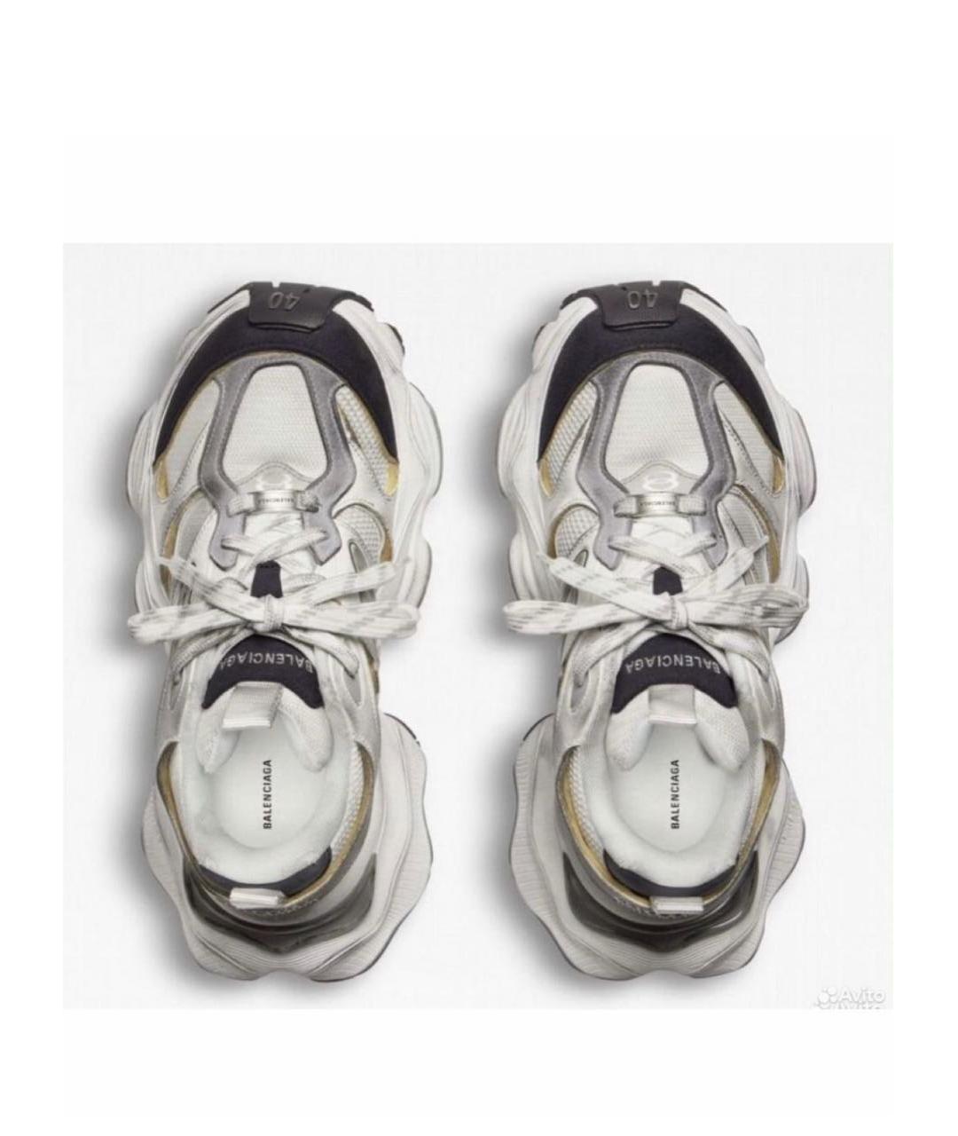 BALENCIAGA Серые кожаные кроссовки, фото 3