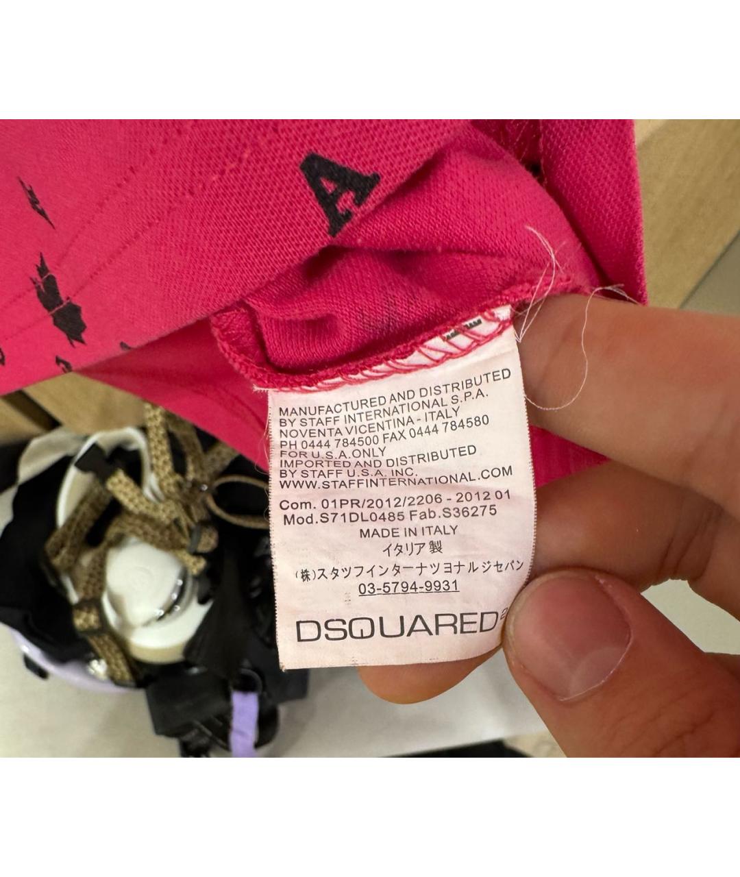 DSQUARED2 Розовое поло с коротким рукавом, фото 4