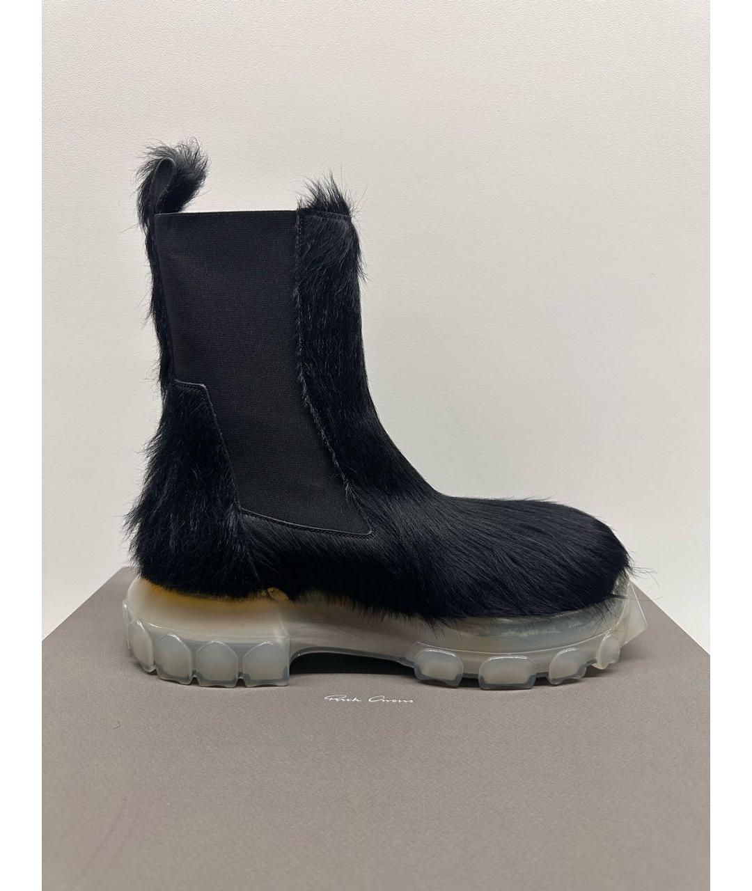 RICK OWENS Черные высокие ботинки, фото 4