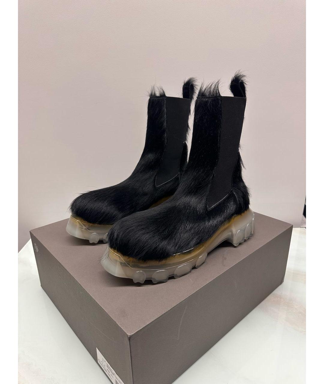 RICK OWENS Черные высокие ботинки, фото 2