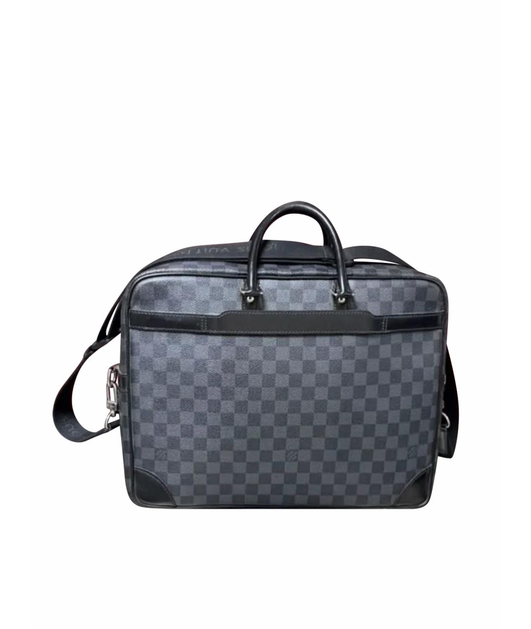 LOUIS VUITTON Черная кожаная сумка на плечо, фото 1