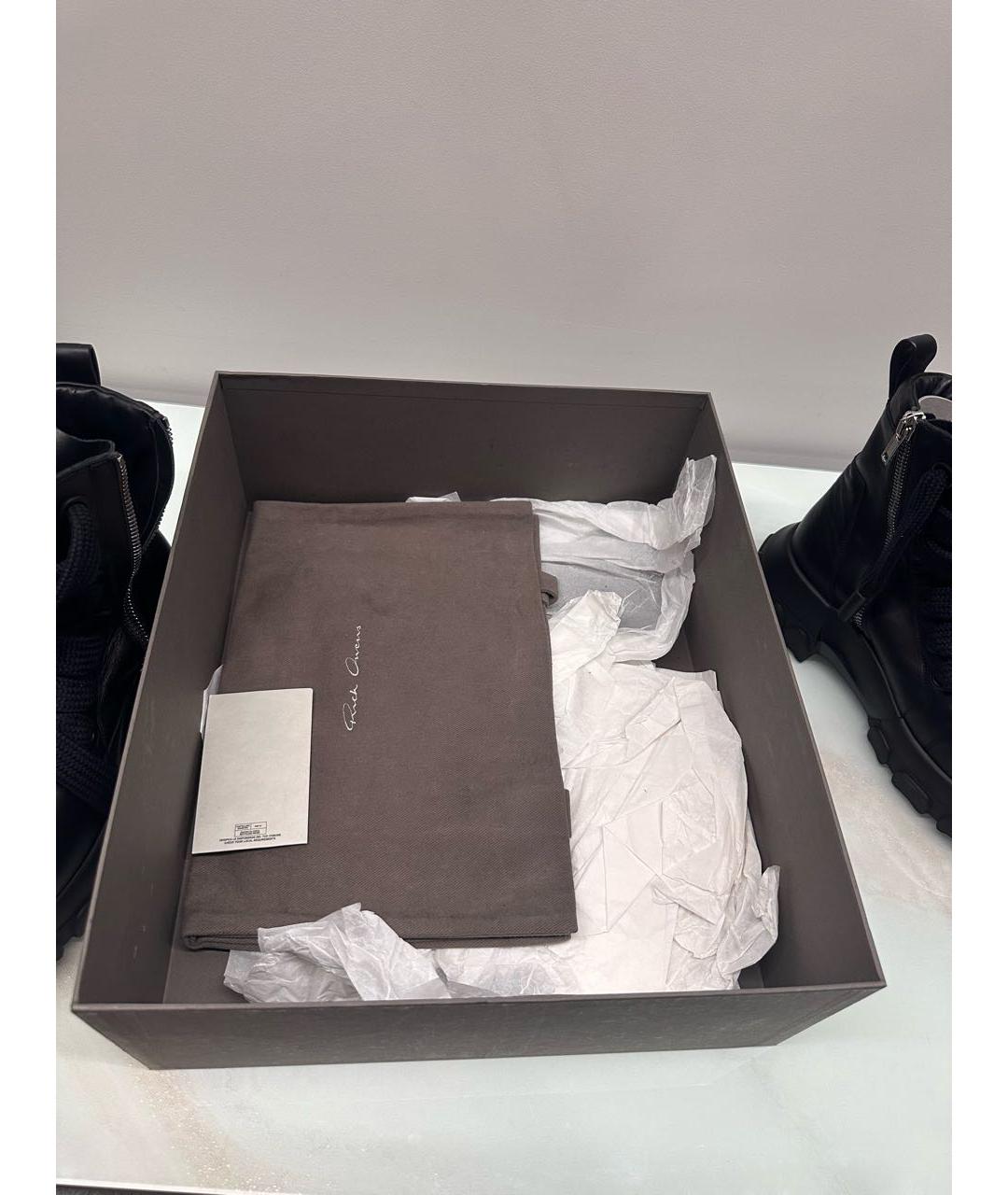 RICK OWENS Черные кожаные высокие ботинки, фото 7