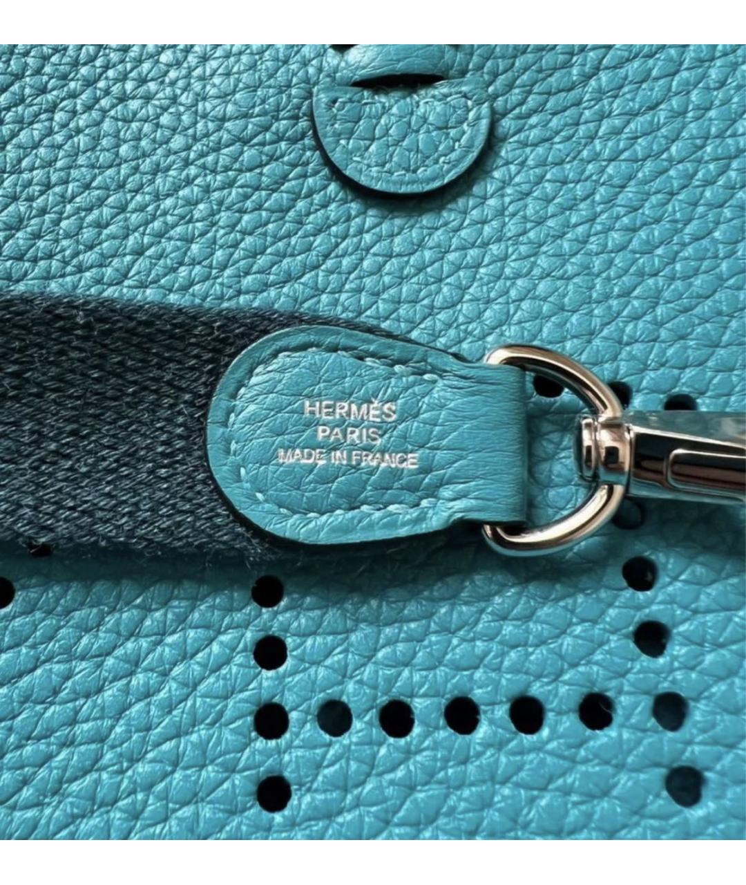 HERMES Бирюзовая кожаная сумка через плечо, фото 4