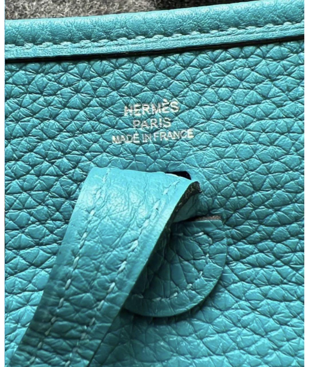 HERMES Бирюзовая кожаная сумка через плечо, фото 3