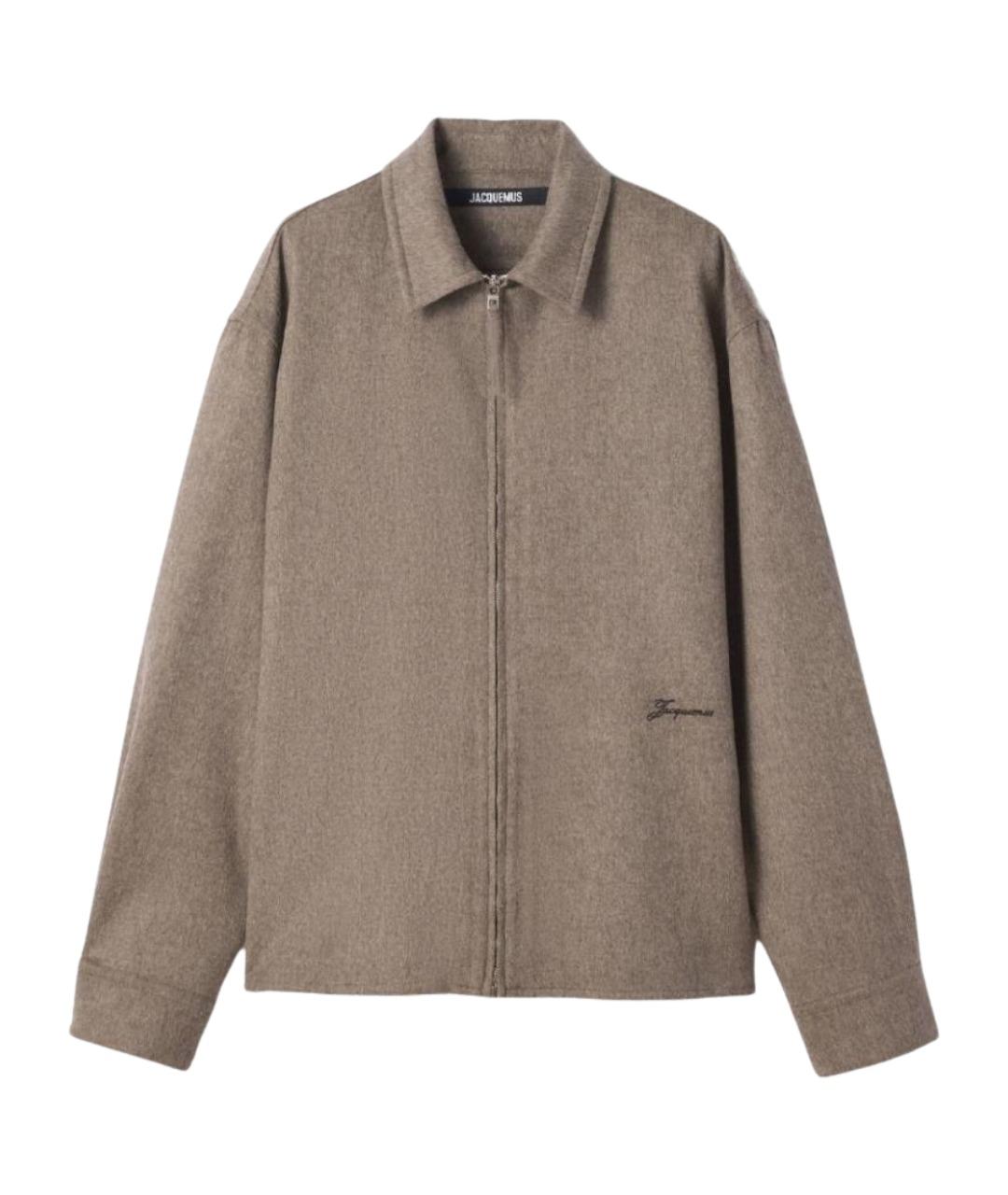 JACQUEMUS Бежевая шерстяная кэжуал рубашка, фото 1