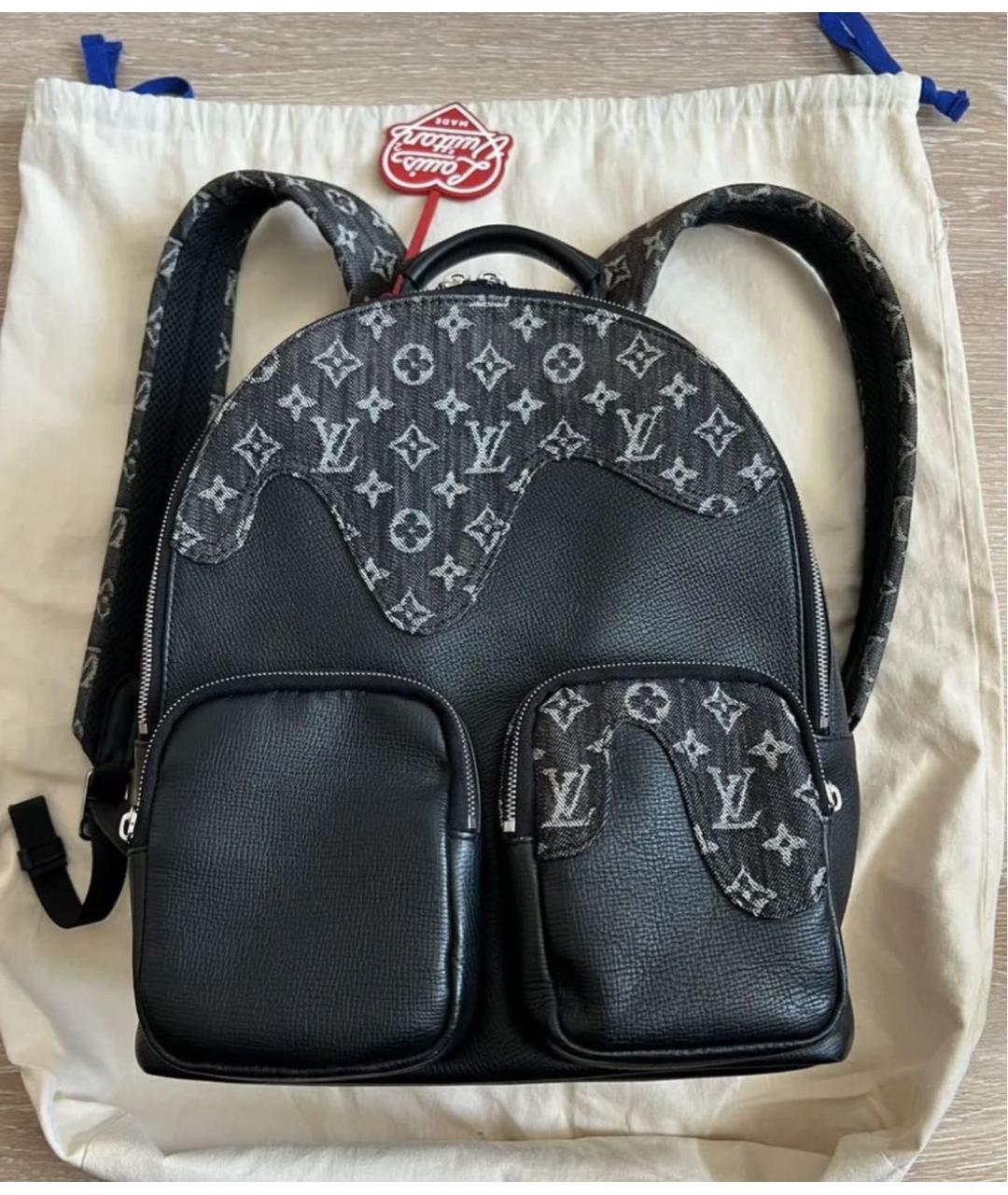LOUIS VUITTON Черный кожаный рюкзак, фото 2