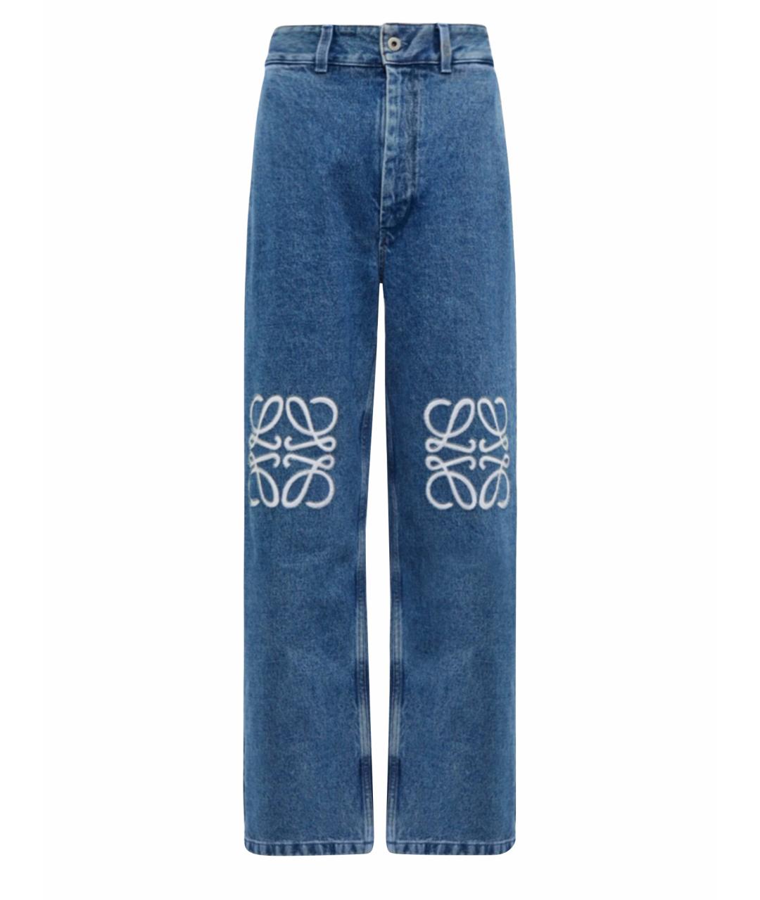 LOEWE Голубые хлопковые прямые джинсы, фото 1