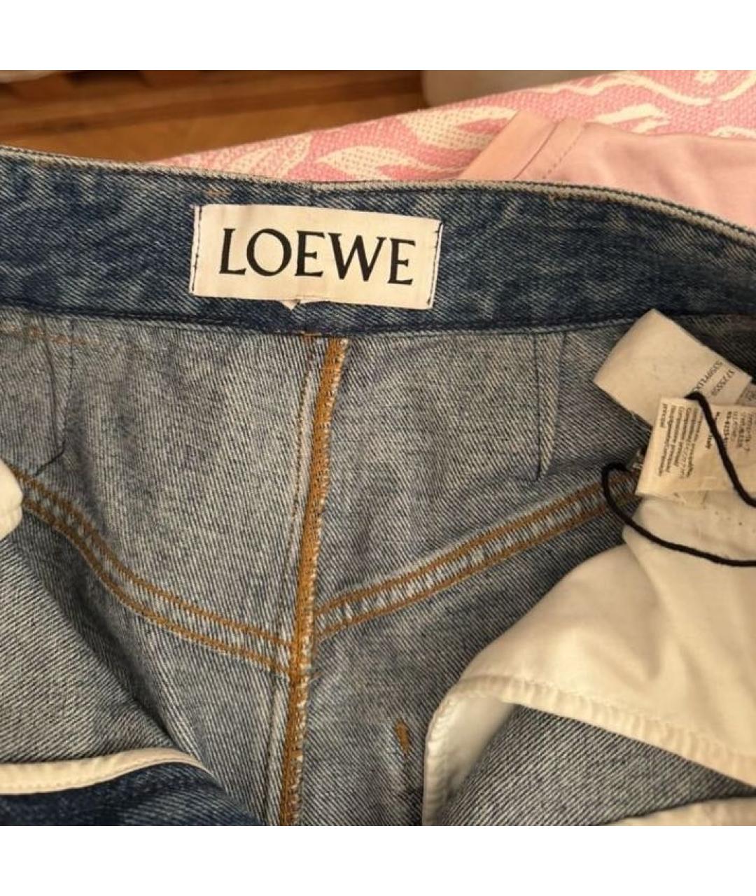 LOEWE Голубые хлопковые прямые джинсы, фото 3