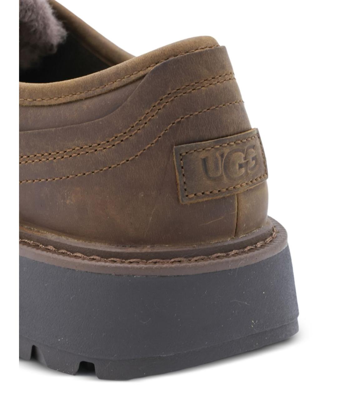 UGG Коричневые кожаные низкие ботинки, фото 3
