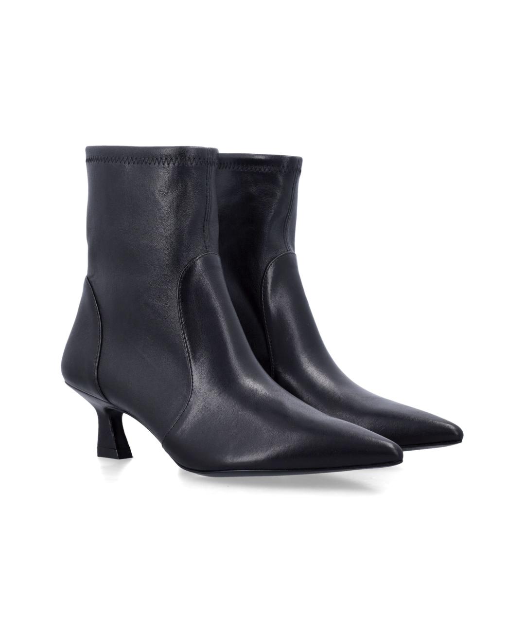 STUART WEITZMAN Черные кожаные ботильоны, фото 2