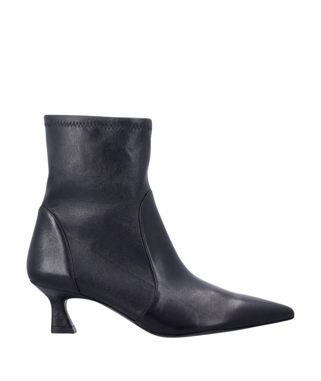 STUART WEITZMAN Черные кожаные ботильоны, фото 1