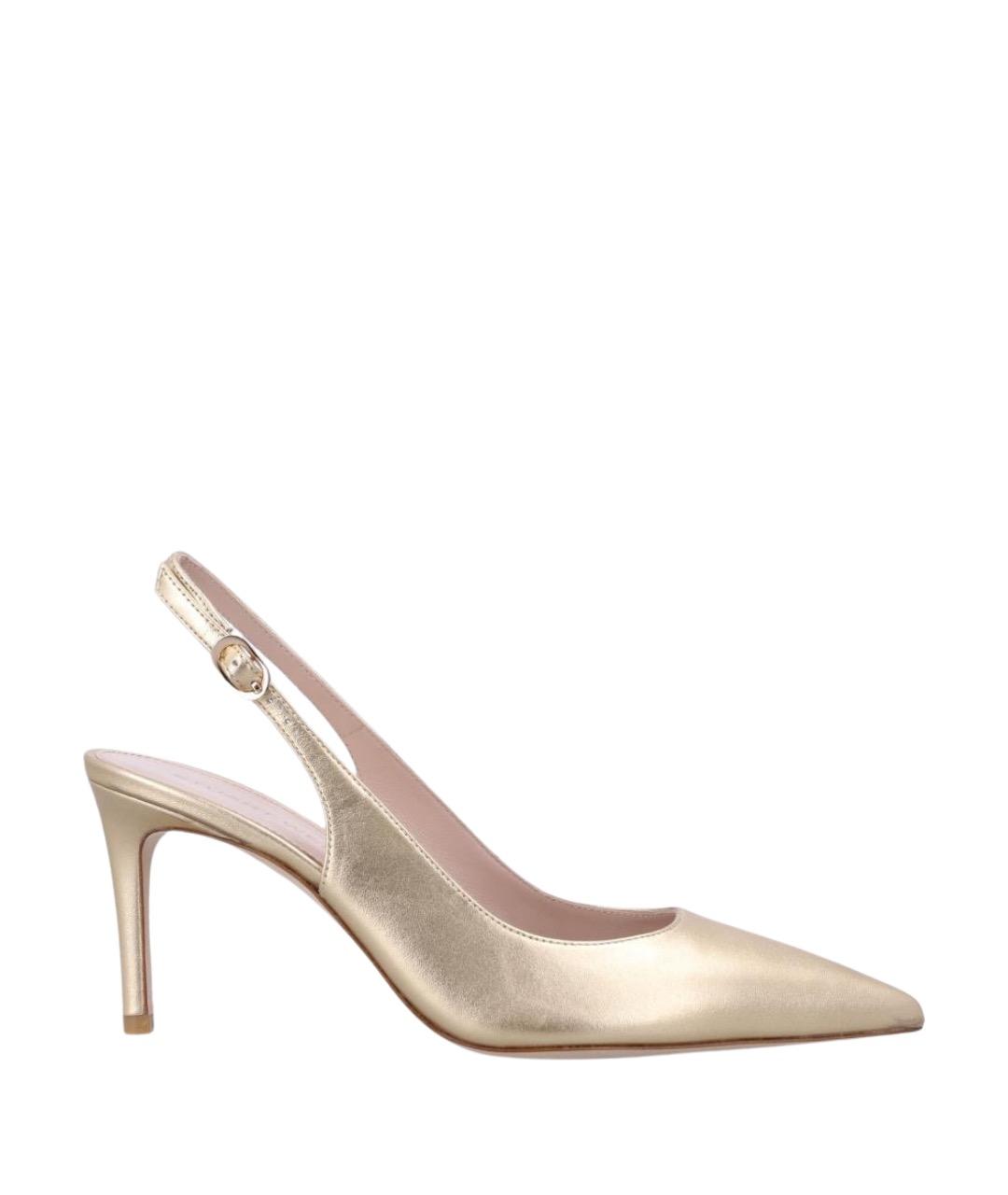STUART WEITZMAN Золотые кожаные туфли, фото 1
