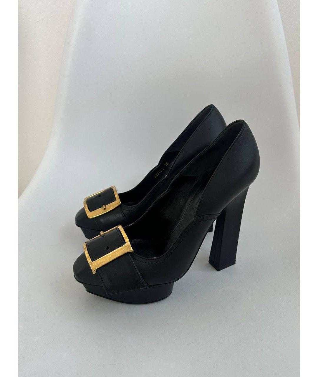 ALEXANDER MCQUEEN Черные кожаные туфли, фото 2