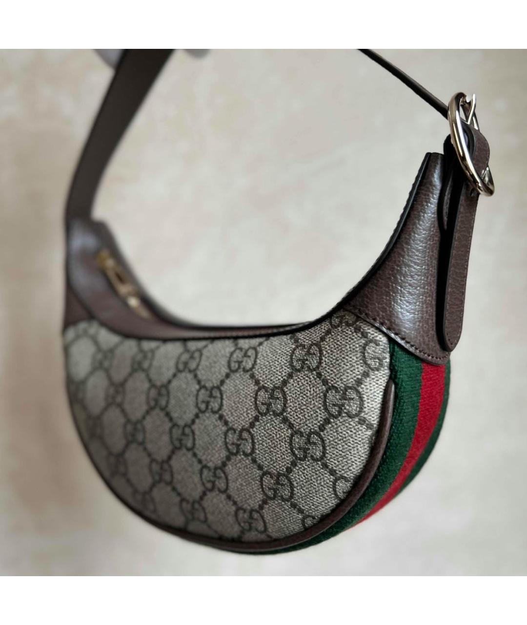 GUCCI Коричневая кожаная сумка с короткими ручками, фото 3