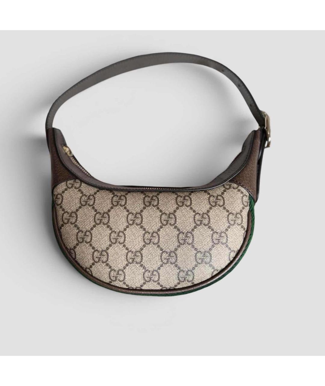 GUCCI Коричневая кожаная сумка с короткими ручками, фото 6