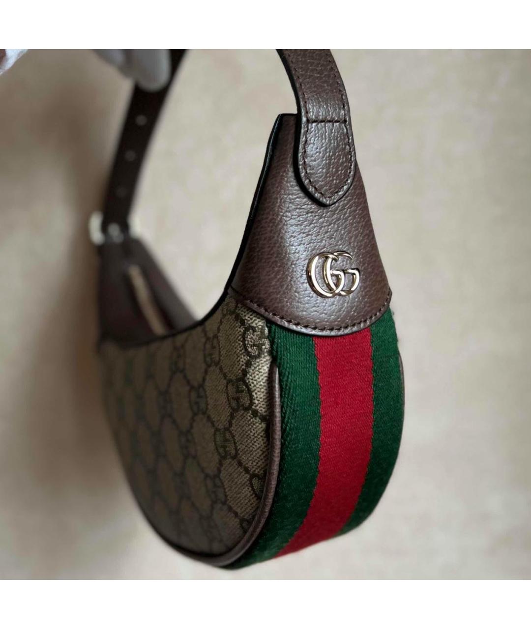 GUCCI Коричневая кожаная сумка с короткими ручками, фото 2