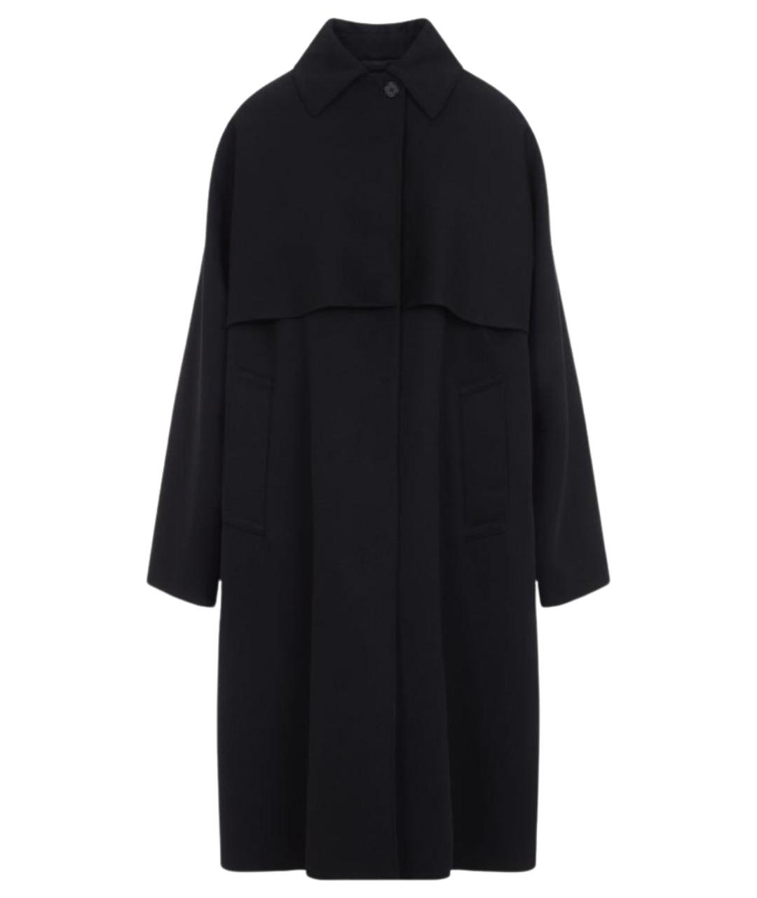 JIL SANDER Черное шерстяное пальто, фото 1