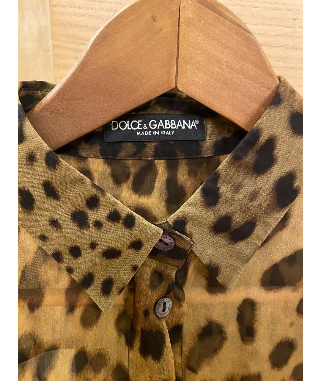 DOLCE&GABBANA Золотая полиэстеровая блузы, фото 3