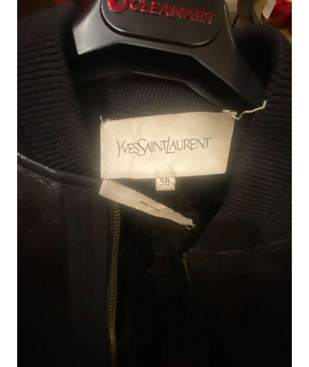 SAINT LAURENT Черная кожаная куртка, фото 4