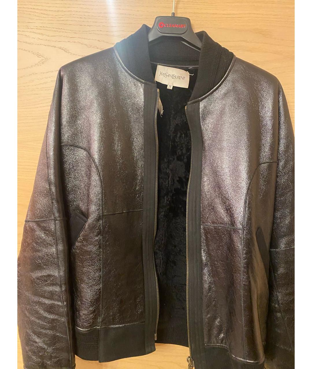 SAINT LAURENT Черная кожаная куртка, фото 5