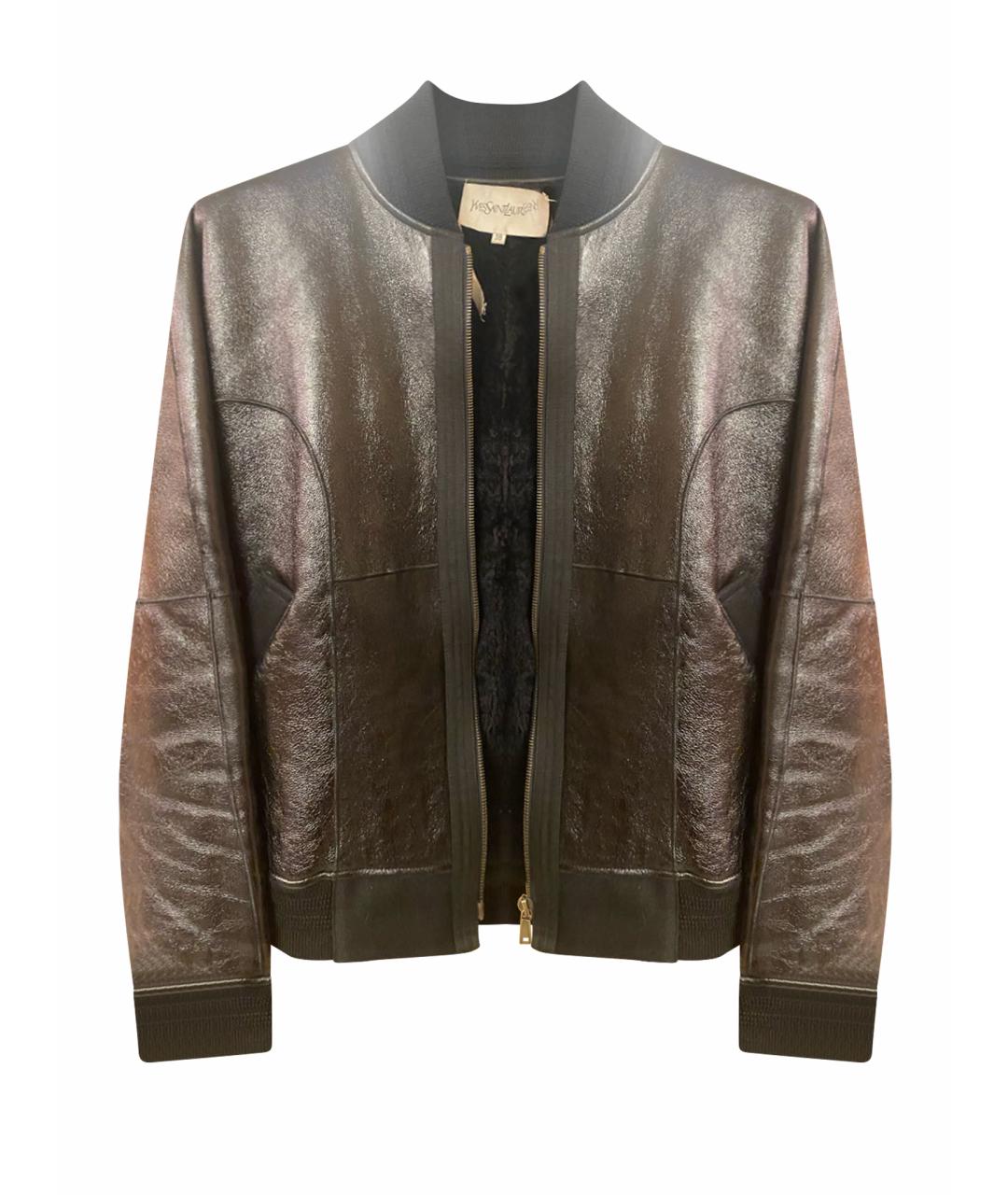 SAINT LAURENT Черная кожаная куртка, фото 1