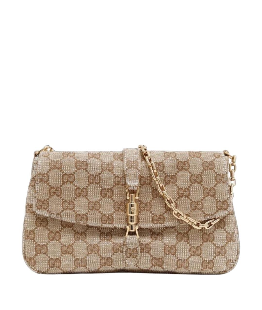 GUCCI Бежевая тканевая сумка через плечо, фото 1