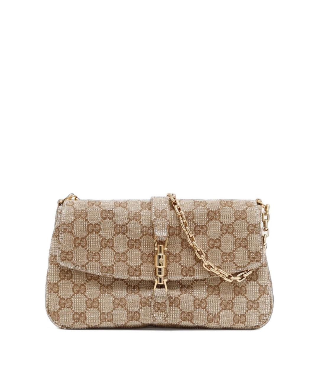 GUCCI Бежевая тканевая сумка через плечо, фото 4