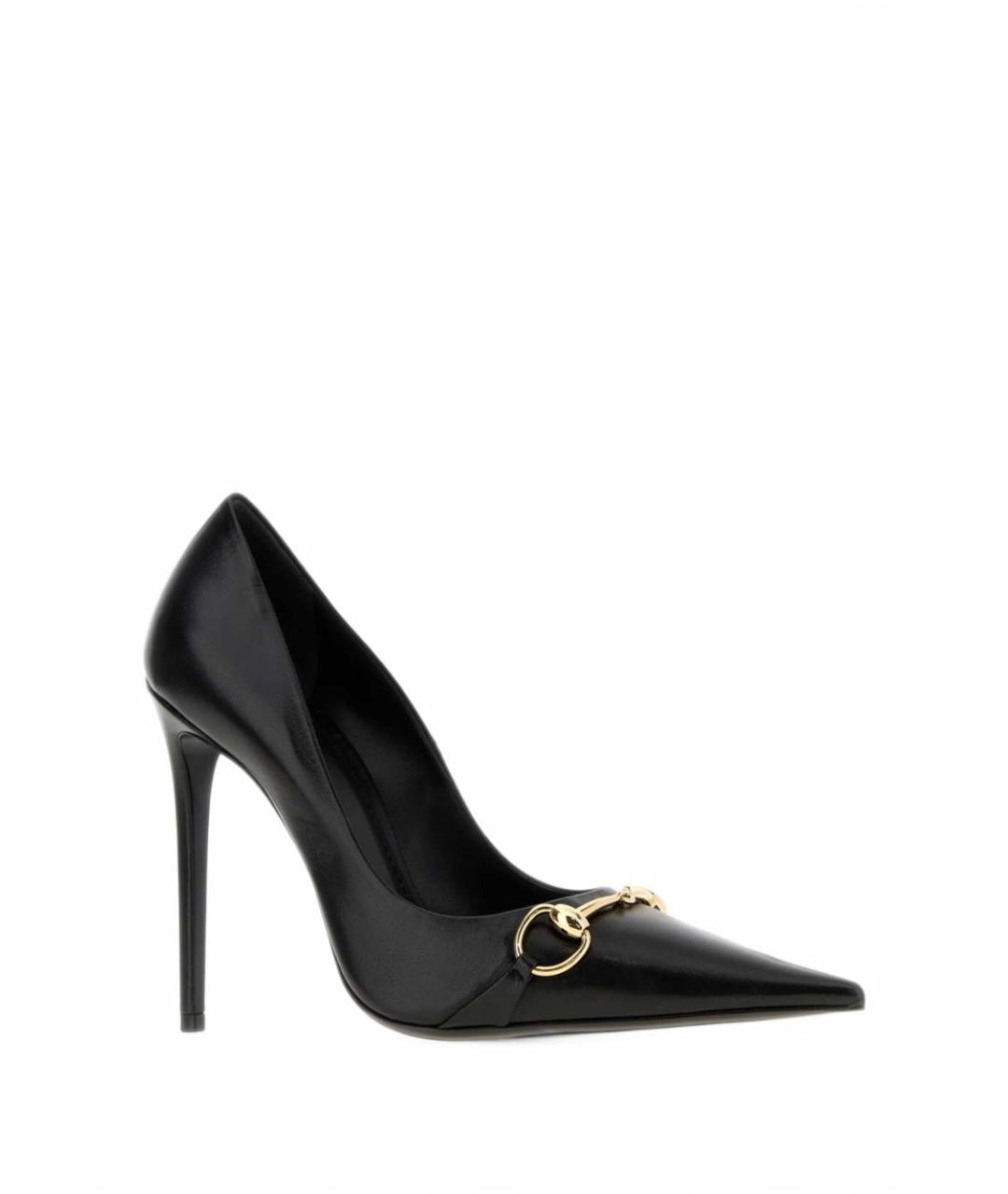 GUCCI Черные кожаные туфли, фото 2